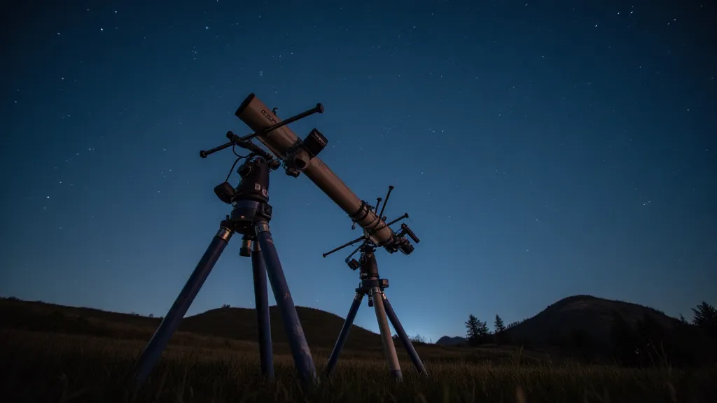 Alt-Az telescope mount under the night sky.