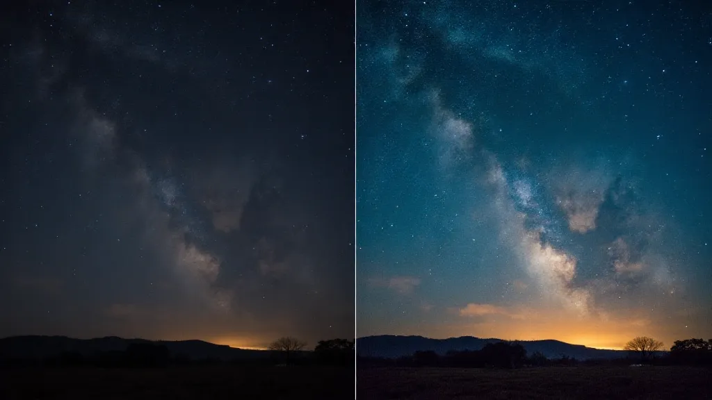 Before and after image processing comparison