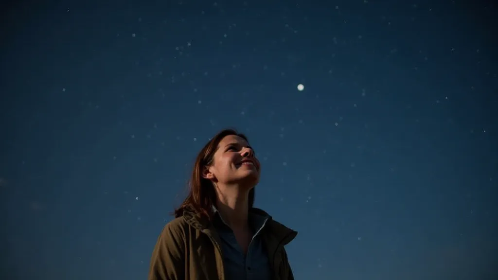 Person looking at the night sky
