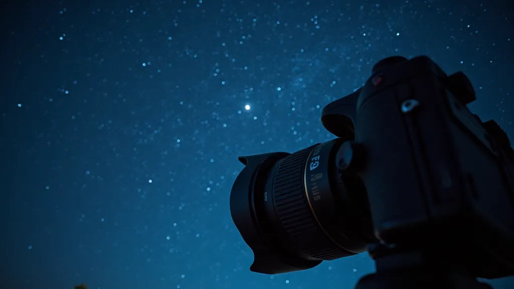 Wide-angle lens capturing the night sky