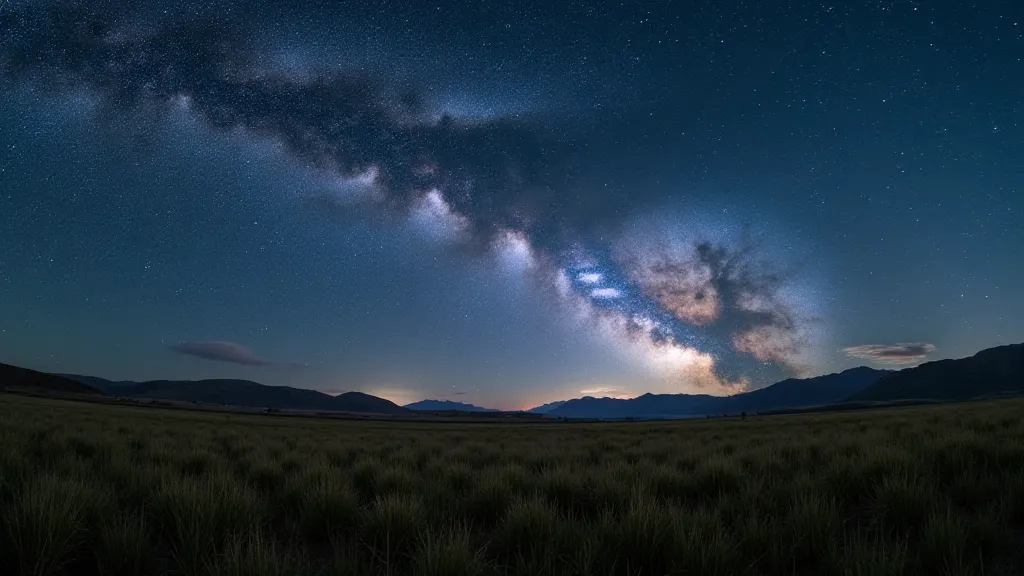 Milky Way over field