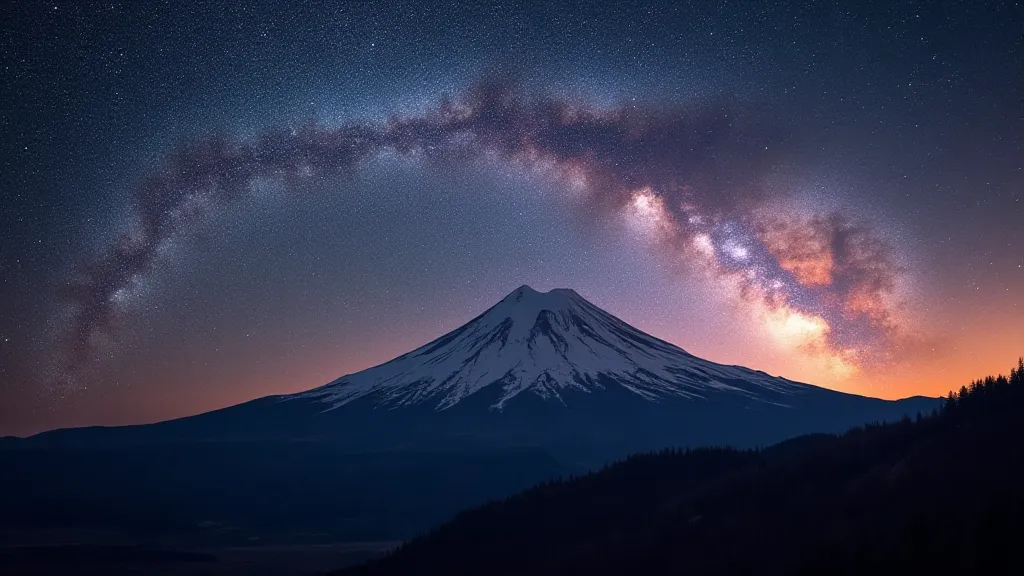 Milky Way over mountains