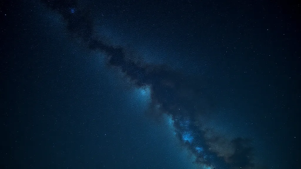 Milky Way with blurred stars due to rotation.