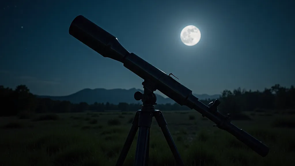 Telescope pointed at the full moon